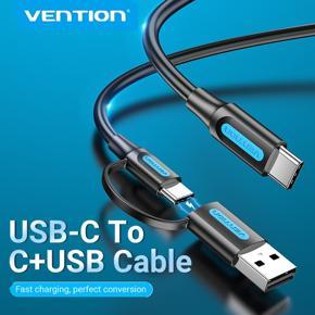 Vention 2 in 1 USB Type C Cable for XMi 9 3A Fast Charging USB Cable for Samsung Galaxy S10 S9 Plus Huawei Micro USB Cable