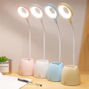 Leno Lamp Leds USB Touch Night Light Stepless Dimming Desk Light Eye Protection Learning Multi-Function Bracket Pen Holder