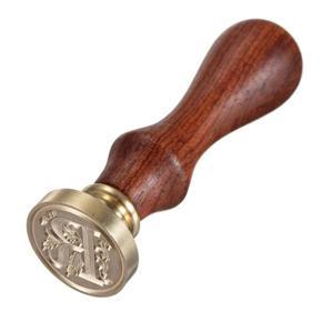 Classic Alphabet Initial Sealing Wax Seal Stamp Invitation Gift-Letter R+Handle - R