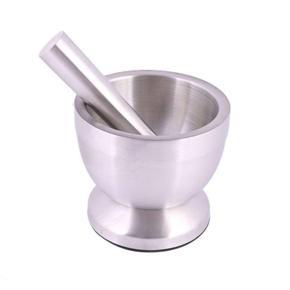 Stainless Steel Mortar and Pestle (Large) - Silver