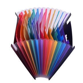 24 Pockets File Folder Organizer Expanding File Folder Rainbow Color Accordion A4 Size with File Guides and Paper Tags for Business/ Study/ Home
