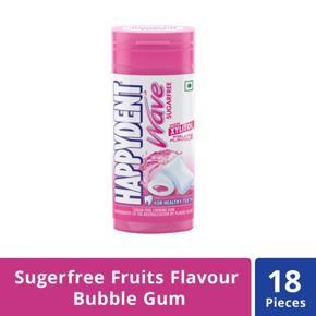 Happydent Wave Xylit Sugarfree Chewing Gum - Fruit Flavour, 30.6g 2 Pack