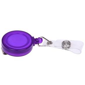 Retractable Ski Pass ID Card Badge Holder Key Chain Reels With Clip Purple