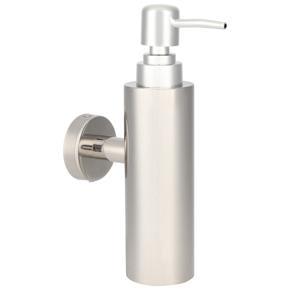 Silver Wall Mount Home Bathroom Steel Soap Liquid Lotion Dispenser Kitchen