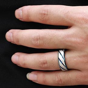 Blue & Silver Finger Ring for Men