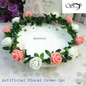 Artificial Flower Crown Hair Accessories 1pc