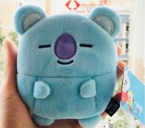 KPOP BTS BT21 Mini Zip Wallet Cartoon Plush Doll Coin Purse Bag Key Bag Pendant