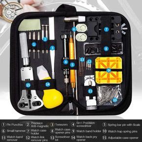 150 Pieces Watch Repair Tool Kit Watch Link Pin Remover Shell Opener Spring Bar Remover Watch  Replacement Strap Needle Tool Set