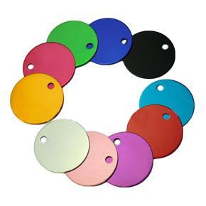 10Pcs Fashion Solid Color Round Pet Cat Dog Necklace Name ID Tag Collar Pendant