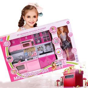 Girls Kitchen Toys Role Play Pretend Set Barbie Doll Cooking Toy