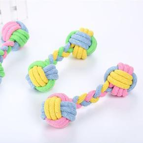 Dog Puppy Cotton Rope Chew Double Knot Braided Bone Pet Molar Training Play Toy