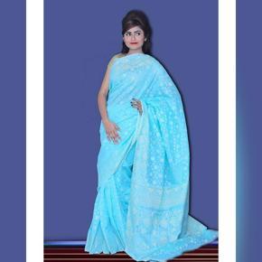 Aqua Jamdani Stylish Saree for Women