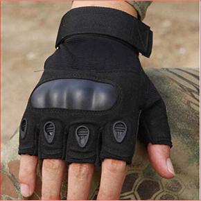 Motorcycle Gloves Half Finger Black (Size -XL)