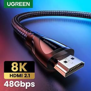 UGREEN HDMI Cable 8K@60Hz HDMI 2.1 Cable 48Gbps Ultra High Speed 4K@120Hz Braided HDMI Cable,Dynamic HDR,Compatible with PS5,PS4,Xiaomi Mi Box, Apple TV,Xbox 360, Xbox one X/S, Wii U, UHD TV,Blu-ray p