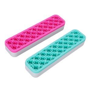 Desktop Makeup Brush Holder, Makeup Brush Drying Holder Prevent Tipping Over Washable Green Pink Detachable for Home Use