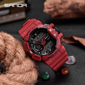 SANDA Men Watch Sports Luxury Men Fashion Waterproof Countdown Watch LED Outdoor Swimming Multi-function Men Watch For Men