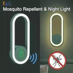 Vimite LED Ultrasonic Mosquito Repellent Night light Overnight Bedside Lamp Mini Smart Electronic Mite Eliminator for Room Bedroom Bedside Home Dormitory Indoor Warm White