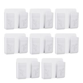 BRADOO 8 PCS Wall Mount Mobile Phone Plug Holder Self-Adhesive Cell Phone Charging Brackets Holders for Bedside Wall