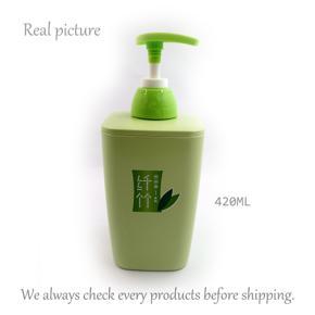 Bamboo Fiber Plastic Hand-Wash Refile Bottle - Bathroom Soap Dispenser, Shampoo, Shower Gel