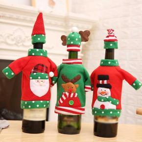 ( Pack of 1 ) Bottle Cover for Christmas Ornament Snowman Xmas Bottle Holders Bag New Year Home Party Dinner Table Decoration Gift