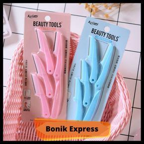 Eyebrow Razor Pack of 4 Foldable Eyebrow Facial Hair Removal, Shaper, and Trimmer in New Design (Blue & Pink).
