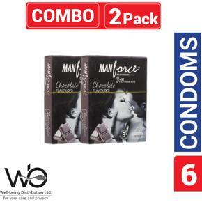 Manforce - Chocolate Flavour Super Condoms - 2 Combo Pack - 3x2=6pcs