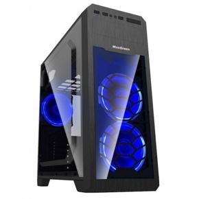MAX GREEN G563BL ATX  Window Case with 2 Blue LED Fan