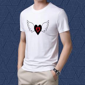 Wings Love White Half Sleeve T-Shirt For Men