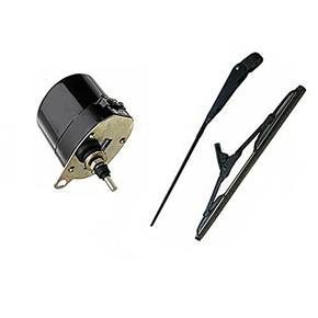 BRADOO 12V Universal Windscreen Wiper Motor with Arm and Blade for Jeep Willis Tractor 01287358 7731000001 0390506510