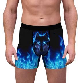 3D Digital Printing Men's Sterile Underwear Soft and Breathable Boxer Briefs Blue Black XXL