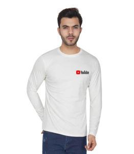 Youtube Logo 2 white long Sleeve T-Shirt For Men