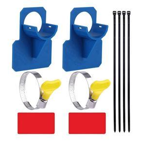 2Pcs Pool Hose Holders with Stainless Steel Clamps Cable Ties,Above Ground Pool Accessories for Pipes Sagging Prevention