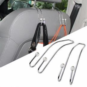 ZIQIAO Car Back Seat Headrest Holder Hook for Bag Purse - Silver(2PCS)