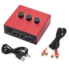 Metal Professional Microphone External Sound  Card With Usb Audio Interface 1 X Xlr/trs 1 X 1/4" 2 X Rca Usb Sound Card