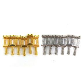 BRADOO- 12 Roller Bridge Pull String Code Electric Guitar Saddle for Stratocaster Telecaster - 6Pcs Silver & 6Pcs Gold