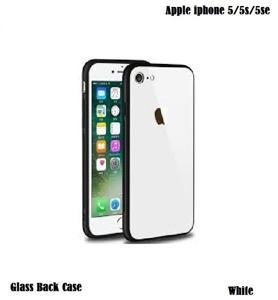 Apple iPhone 5/5S Luxury Shockproof TPU Bumper Back Glass Back Cover Glass Case