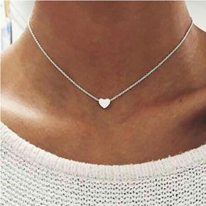Love Heart Shaped Necklace Pendant Alloy Peach Heart Clavicle Chain Necklaces Exquisite All-match  Jewelry For Women