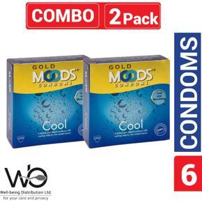 Moods - Gold Cool Condom - Combo Pack - 2 Packs - 3x2=6pcs