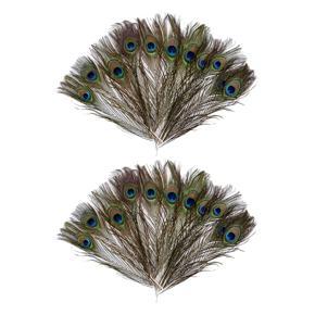 BRADOO 24x Peacock Feathers Approx 10 inch to 12 inch Natural Peacock Eye Feathers
