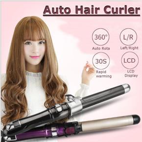 Professional Auto Hot Hair LCD Iron Curling Ceramic Wave Portable Styling Tools Black -