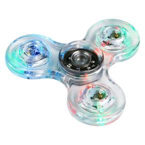 Greenhome Transparent Hand Spinner Anxiety Reduce Colorful Light LED Hand Spinner Finger Fidget Relief Stress Toy for Children