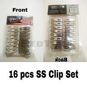 Stainless Steel Cloth Clip_China (16 Pcs)