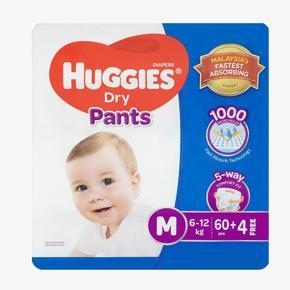 Huggies Dry Pants Diapers M 6-12kg 60 pcs + 4 Free