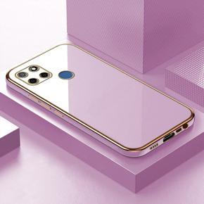 Hontinga for Realme C12 / C25 / C25S / Narzo 20 / Narzo 30A Back Cover Luxury 6D Plating Frame Shiny Bling Case Soft Silicone Square Phone Cases