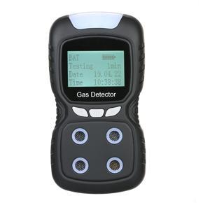 4 in 1 Gas Detector CO Monitor Digital Handheld Toxic Gas Carbon Monoxide Detector Hydrogen Sulfide Gas Tester with LCD Display Sound+ Light vib-ration Alarm US Plug