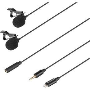 Saramonic LavMicro U1C Dual Head Clip-on Lavalier Microphone with Lightning