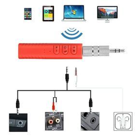 Bluetooth Audio Receiver Adapter Wireless Aux Receiver 4.1 Bluetooth Handsfree 3.5mm Jack Hands-free Car Kit-red