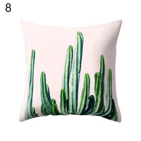 45x45cm Opuntia Cactus Green Leaves Print Pillow Case Cushion Cover Home Decor