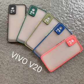 My choice Protective Sleek Vivo v20 Back Cover Case Soft TPU Rubberised Matte Cover Complete Camera Protection