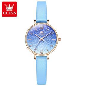 OLEVS Casual Temperament Ladies Quartz Watch Fashion luxurious Waterproof Leather Watches For Women - 6643